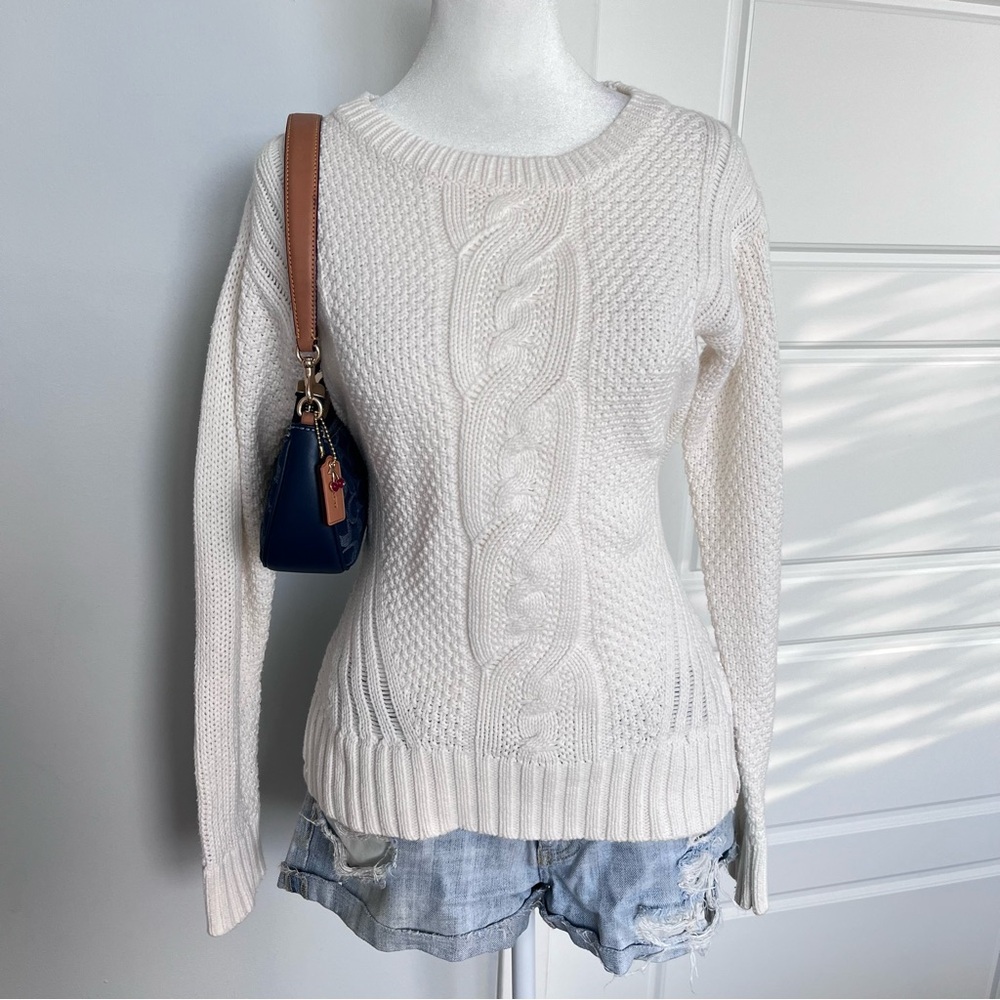 Roxy Cream Cable Knit Sweater